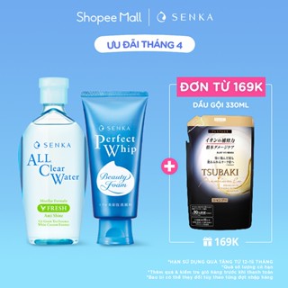 Bộ đôi làm sạch Nước tẩy trang Fresh 230ml & Sữa rửa mặt Senka Perfect Whip 120g