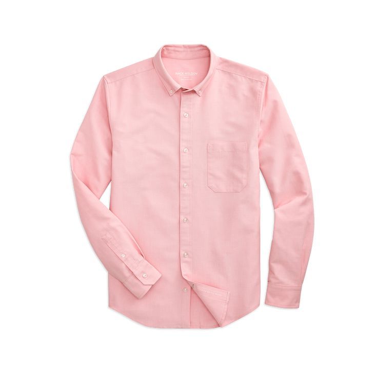 Áo Sơ Mi Nam Hippolis Oxford Màu Hồng Pastel Chất Vải Cotton Thoáng Mát