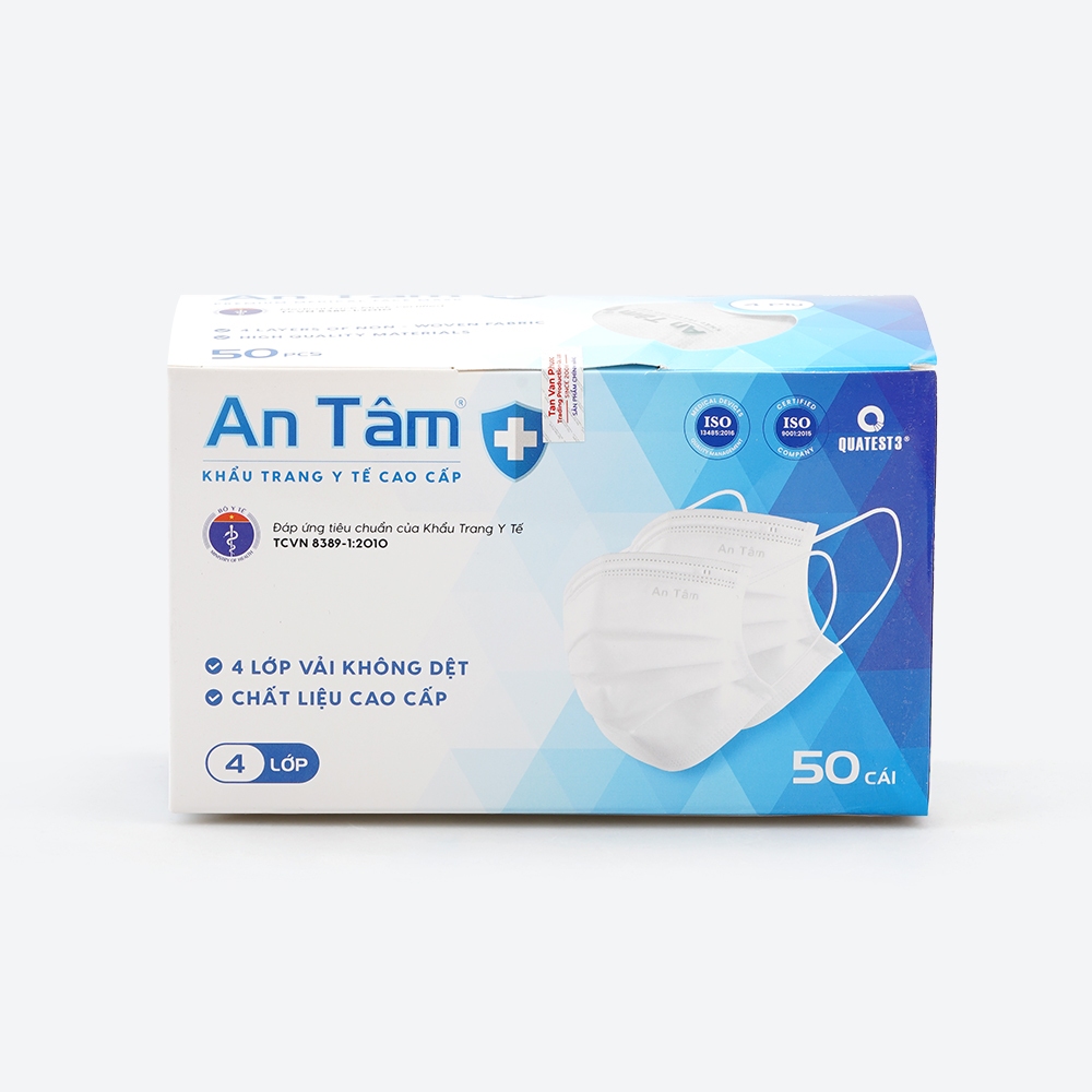 [Choice] Khẩu trang y tế An Tâm TVP-7 4 lớp vải không dệt, cao cấp, thùng 500 cái