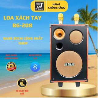  BGB | BG-208 | Loa kéo karaoke xách tay bluetooth BGB | Bass 20cm | Công suất 150W | Nghe nhạc hát karaoke 