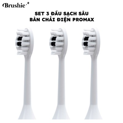 Set 3 đầu bàn chải sạch sâu thay thế Brushie Promax siêu tiết kiệm