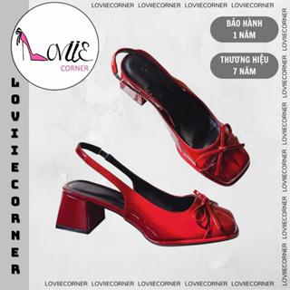  LOVIIECORNER GIÀY BÚP BÊ NỮ LOLITA - GIÀY CAO GÓT MARRY JANE MŨI VUÔNG PHỐI NƠ GÓT 5 PHÂN - G250127 