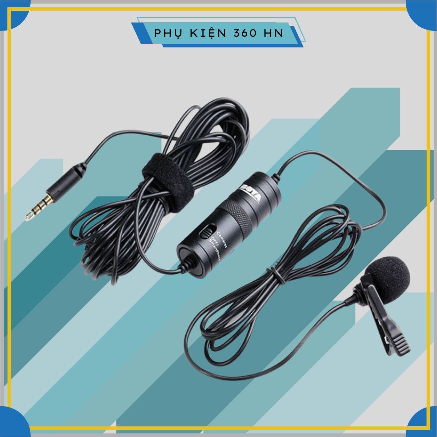 Micro Thu Âm Cài Áo Cho Điện Thoại, Máy Ảnh DSLR, Máy Quay BOYA BY-M1