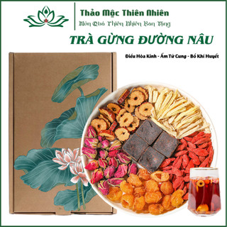  Trà Gừng Đường Nâu Thảo Mộc Thiên Nhiên giúp giảm đau bụng kinh ấm tử cung bổ máu ấm cơ thể 