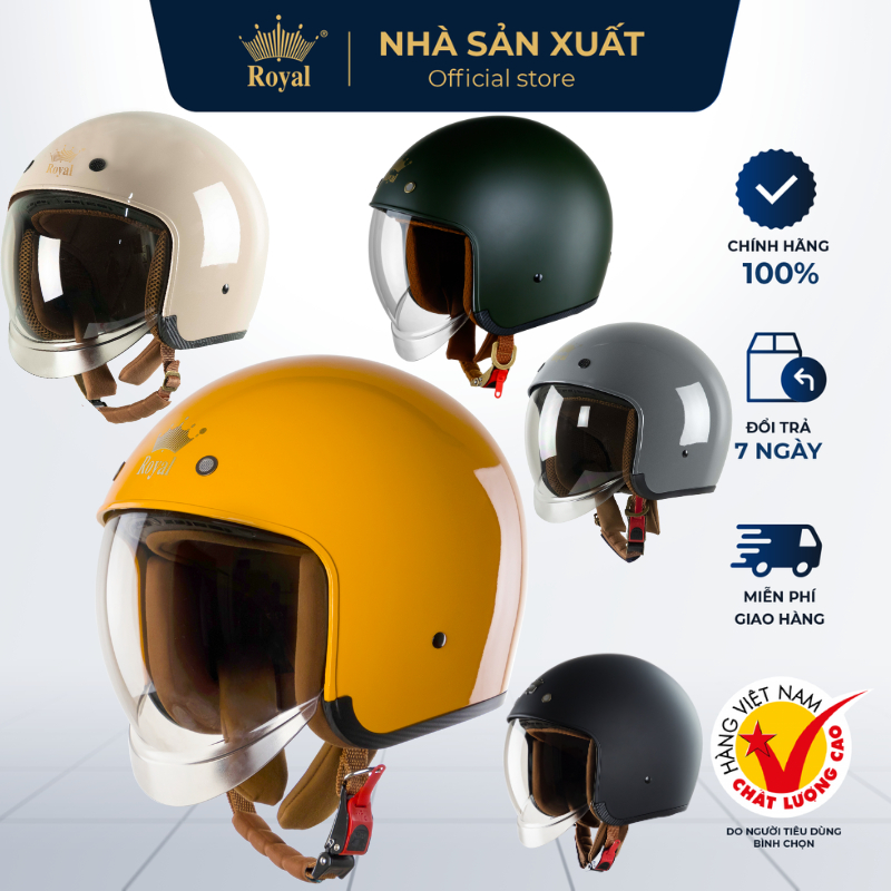 Mũ Bảo Hiểm Royal M139 Size Lớn XL XXL Kiểu Dáng 3/4 Phù Hợp Nam Nữ, Mũ Bảo Hiểm 3/4 Royal Chính Hãn