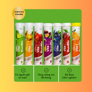 Combo 7 tuýp C sủi Multivitamin đủ 7 vị, bổ sung vitamin cho cơ thể,mẫu bumble Tuýp 20 viên