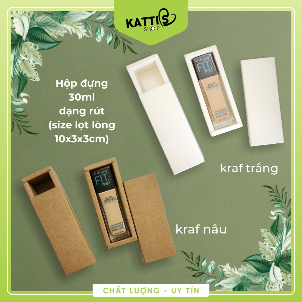 50 hộp giấy kraf dạng rút (size lọt lòng 10x3x3cm)