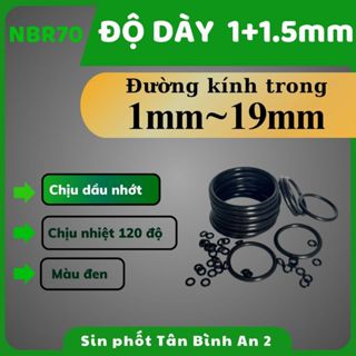 Gioăng siêu nhỏ N70 dày 1mm và 1.5mm (lỗ trong từ 1mm - 19mm) Combo 10 cái - vòng đệm cao su oring/ gioăng