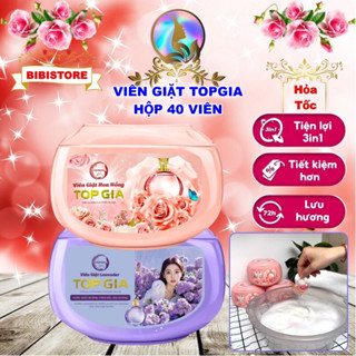  Viên giặt xả TopGia quần áo thơm lâu hương hoa hồng và lavender hộp 40 viên  Bibistore  