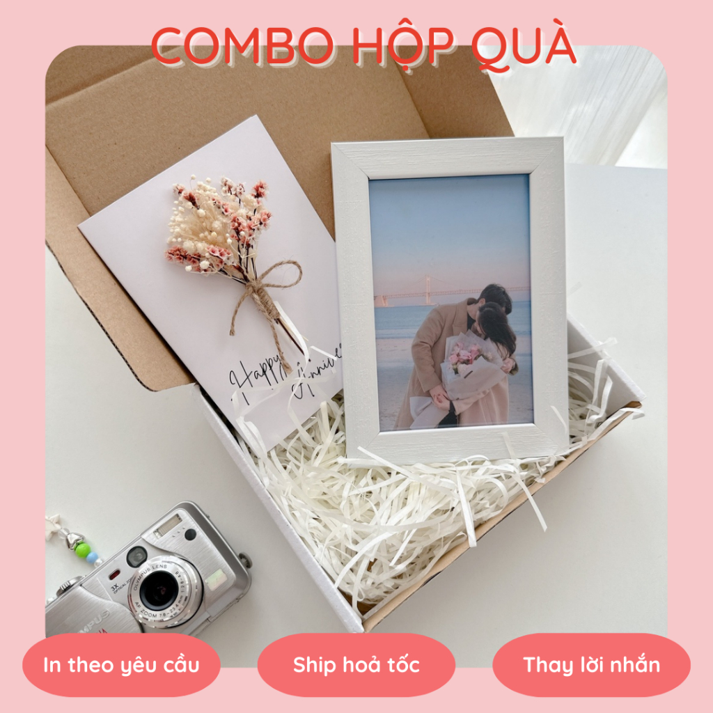 [Combo set hộp quà tặng] Khung ảnh in theo yêu cầu kèm hộp và thiệp handmade molli.store__
