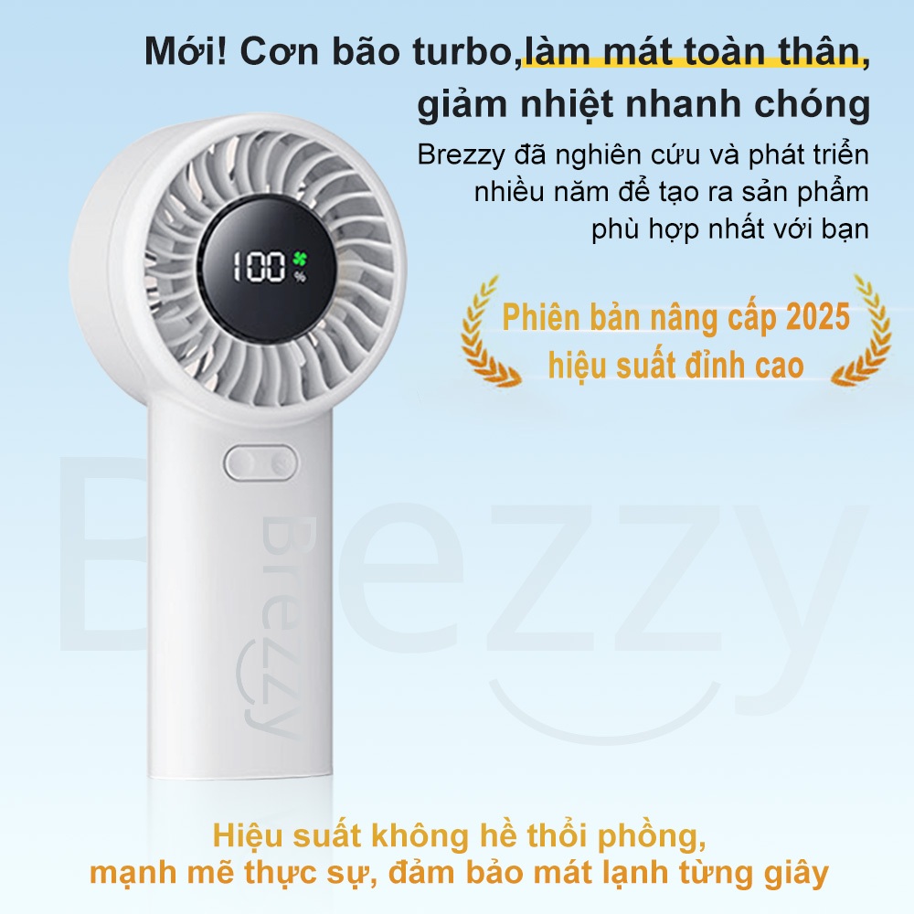 （Quà tặng: Tinh dầu）Brezzy Quạt Cầm Tay Mini Tích Sạc Điện Nhỏ,Mạnh 100 Gear Tốc Độ Giós,6000mah,di động, gió mạnh | BigBuy360 - bigbuy360.vn