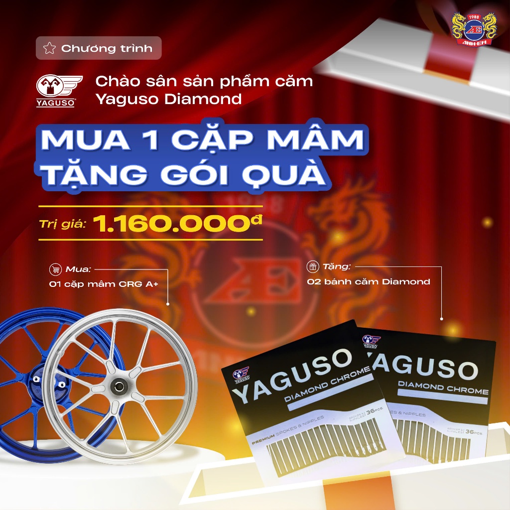 Mâm CRG A+ LC150 (1.6*17 - 2.15*17) - JF-BM-65V-L150-Đ