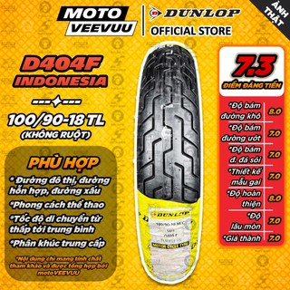   MTVV  Vỏ lốp xe máy DUNLOP 100 90-18 TL D404 Lốp không ruột<END> 