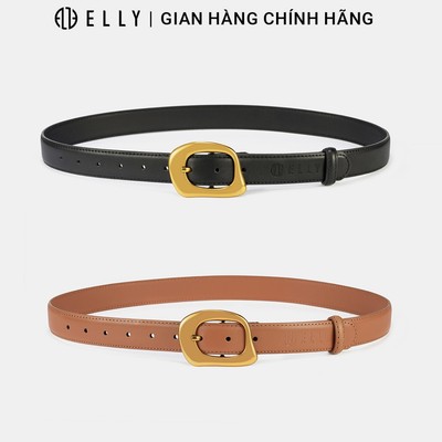 Dây lưng nữ ELLY ED85 thắt lưng da thật cao cấp khóa xỏ kim thời trang công sở