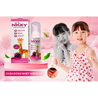 Kem Đánh Răng Dạng Bọt Nicky Cho Bé - An Toàn Khi Nuốt, Chống Sâu Răng - 60ml Chính Hãng