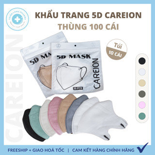 [Thùng 100 Chiếc] Khẩu trang 5D THÁI LAN, 5D MASK CAREION kháng khuẩn dày dặn nhiều màu sắc