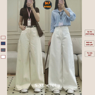  Quần jeans nữ ống loe rộng Quần bò ống rộng 37cm cạp cao tôn dáng 247STORE 