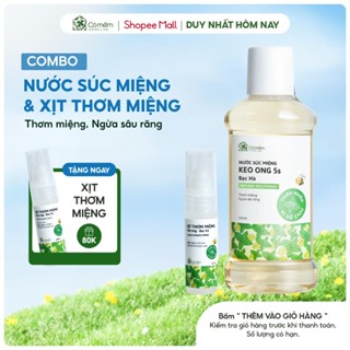Bộ Combo Nước Súc Miệng Và Xịt Thơm Chăm Sóc Răng Miệng Ngừa Hôi Cỏ Mềm