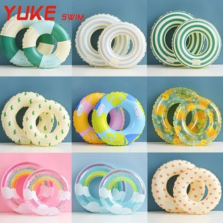 Phao tròn tập bơi, phao bơi chống lật cho trẻ em và người lớn dày dặn hoạt tiết đa dạng K19 YUKE SWIM