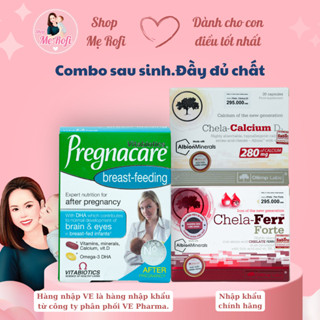 Combo sau sinh Pregnacare Breast-Feeding + Sắt Chela + Canxi Chela dành cho sau sinh - Mẹ Rofi