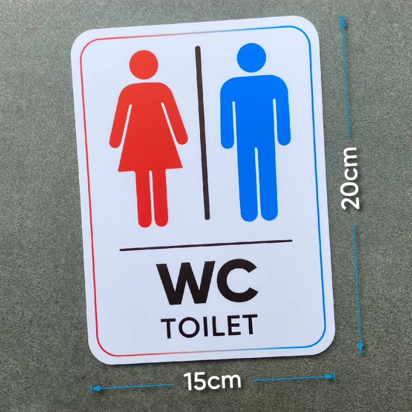 Biển Nhà Vệ Sinh, Bảng Toilet, Biển WC, Biển Báo Nhà Vệ Sinh, in UV , Dán Tường, Chống Nước, Chống N