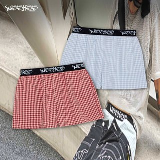 Quần Boxer Shorts WHDC có Túi, họa tiết caro và sọc Đen / Xanh / Đỏ, phù hợp cho Nam và Nữ