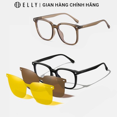 Kính mắt nữ ELLY EK169 gọng TR90 kẹp nam châm tròng phân cực TAC chống tia UV400 thời trang cao cấp