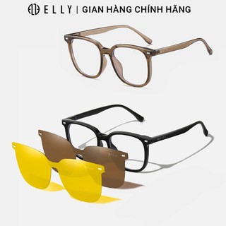 Kính mắt nữ ELLY EK169 gọng TR90 kẹp nam châm tròng phân cực TAC chống tia UV400 thời trang cao cấp