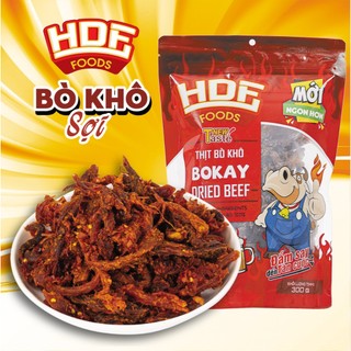  Thịt Bò Khô Sợi Bokay 300g thơm sợi giòn dai cay cay đậm vị  Đồ ĂN VẶT Cao Cấp HDF Foods  