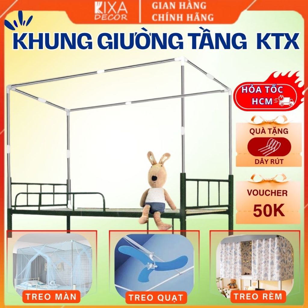  Khung giường tầng ký túc xá  khung treo rèm ,màn giường tầng ký túc xá KIXA DECOR 
