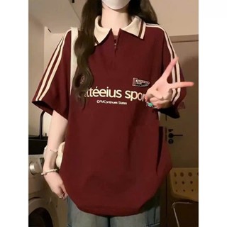 Áo Polo Unisex From Rộng Cổ Zip Phối Sọc APT Unisex Áo Thun Nam Nữ Chất Cotton Đẹp Hot Trend Genz