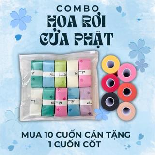[Combo Hoa Rơi Cửa Phật] Quấn Cán Hoa Anh Đào Tặng Kèm 1 Cuốn Cốt, Cuốn Cán HBT Vợt Cầu Lông Pickleball Êm Tay Thấm Hút