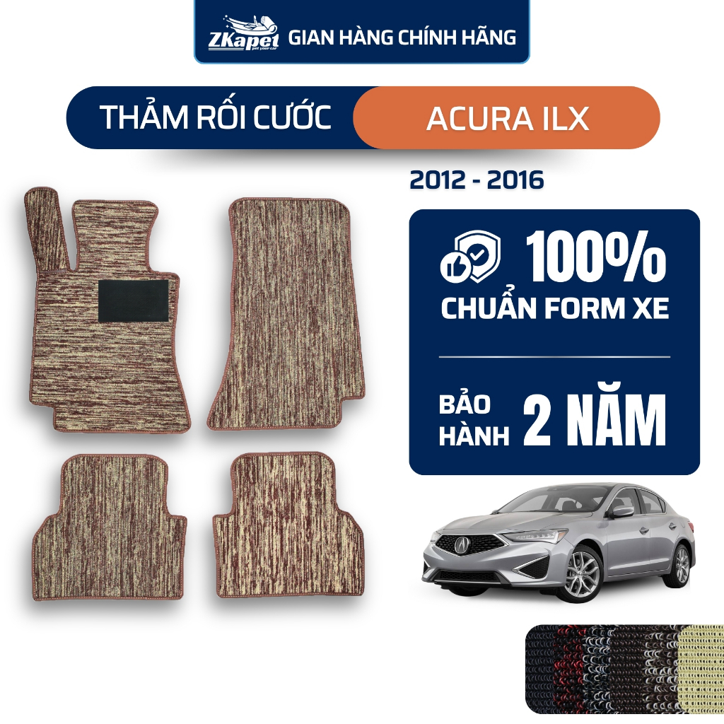 Thảm lót sàn rối cước ô tô Acura ILX 2012 - 2016 ZKAPET (5 chỗ)