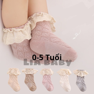 Tất Ren Nơ Công Chúa Phong Cách Lolita Tiểu Thư Phối Giày Búp Bê Cho Bé Gái - Vớ Trẻ Em [RDN]