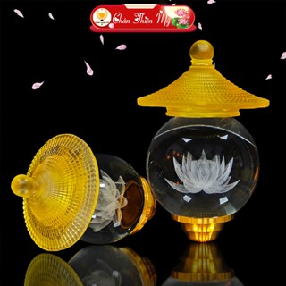  Quả Cầu Nắp Ô Lưu Ly Có Sẵn LED Cao Cấp CHÂN THIỆN MỸ Vật Phẩm Trang Trí Bàn Thờ 