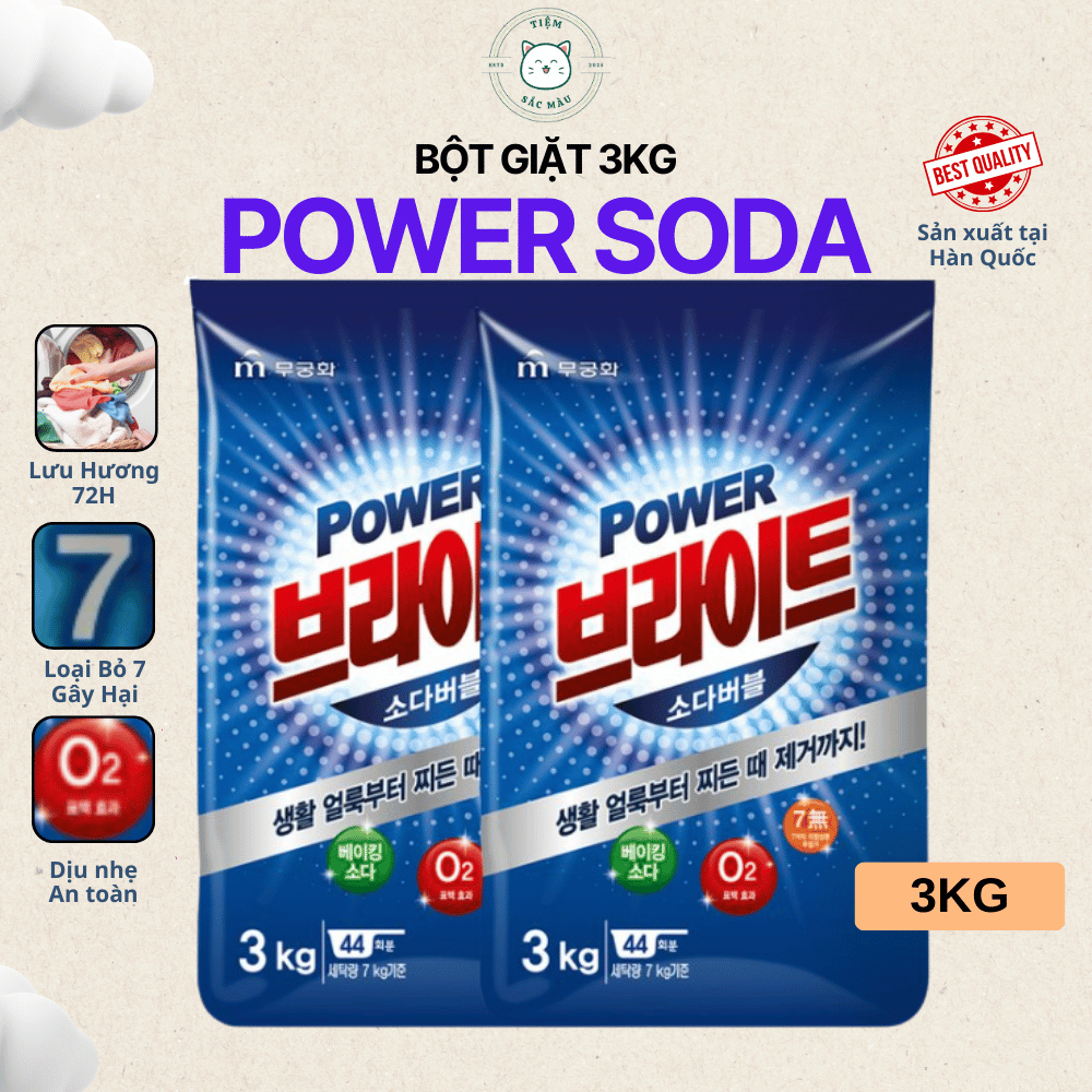Bột Giặt Quần Áo Hàn Quốc, Bột Giặt Tẩy Trắng Banking Soda MUKUNGHWA, Bột Giặt Trắng Sáng, Khử Mùi H