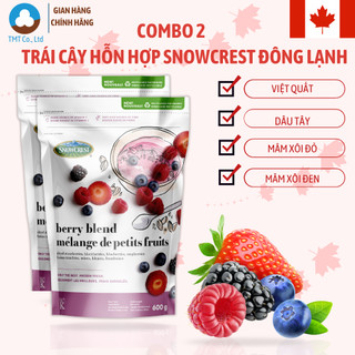   HÀ NỘI  COMBO 2 túi Trái cây hỗn hợp Dâu Tây Việt Quất Mâm xôi đông lạnh Snowcrest Berry Blend 600g 