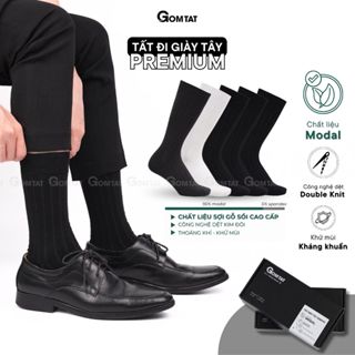 Tất nam đi giày tây GOMTAT cao cấp, vớ nam công sở chất liệu sợi Modal gỗ sồi cao cấp kháng khuẩn - MODAL-STA-5012-1DOI