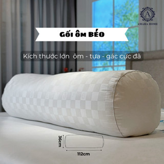 Ruột Gối Ôm Béo AMARA Microgel Cao Cấp - Siêu To, Siêu Mềm Êm, Hoạ Tiết Caro, Kích Thước 36x112cm