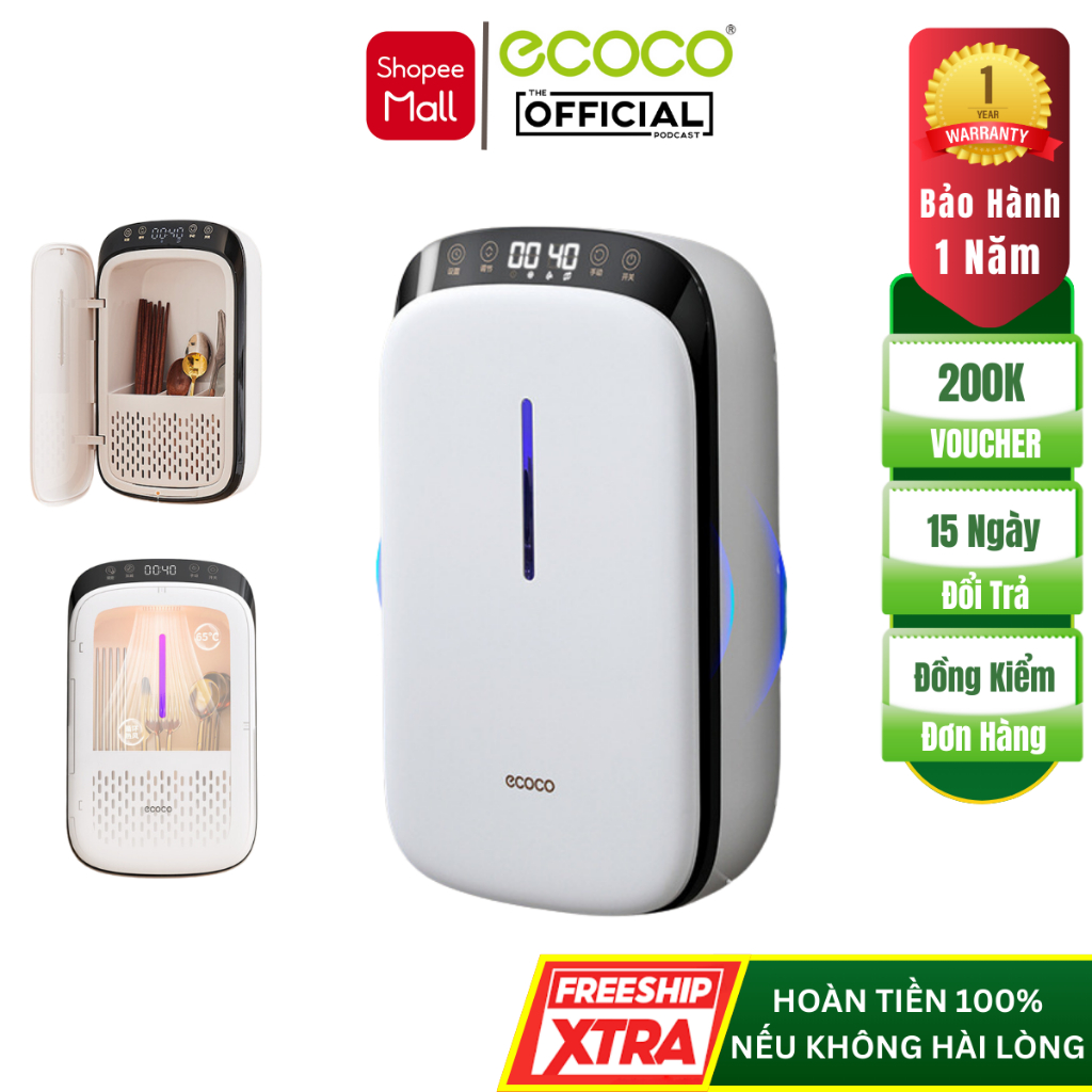 Máy Sấy Khử Khuẩn Đũa Thìa UV ECOCO Cao Cấp Tránh Ẩm Mốc, Hộp Sấy Đũa Tiêu Diệt 99% Vi Khuẩn, BH 12T