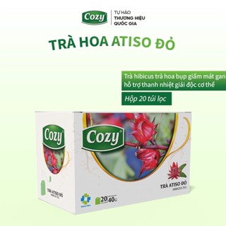 Trà Cozy hoa atiso đỏ túi lọc trà hibicus trà hoa bụp giấm vị chua dịu hỗ trợ giảm lão hoá giảm stress nóng trong