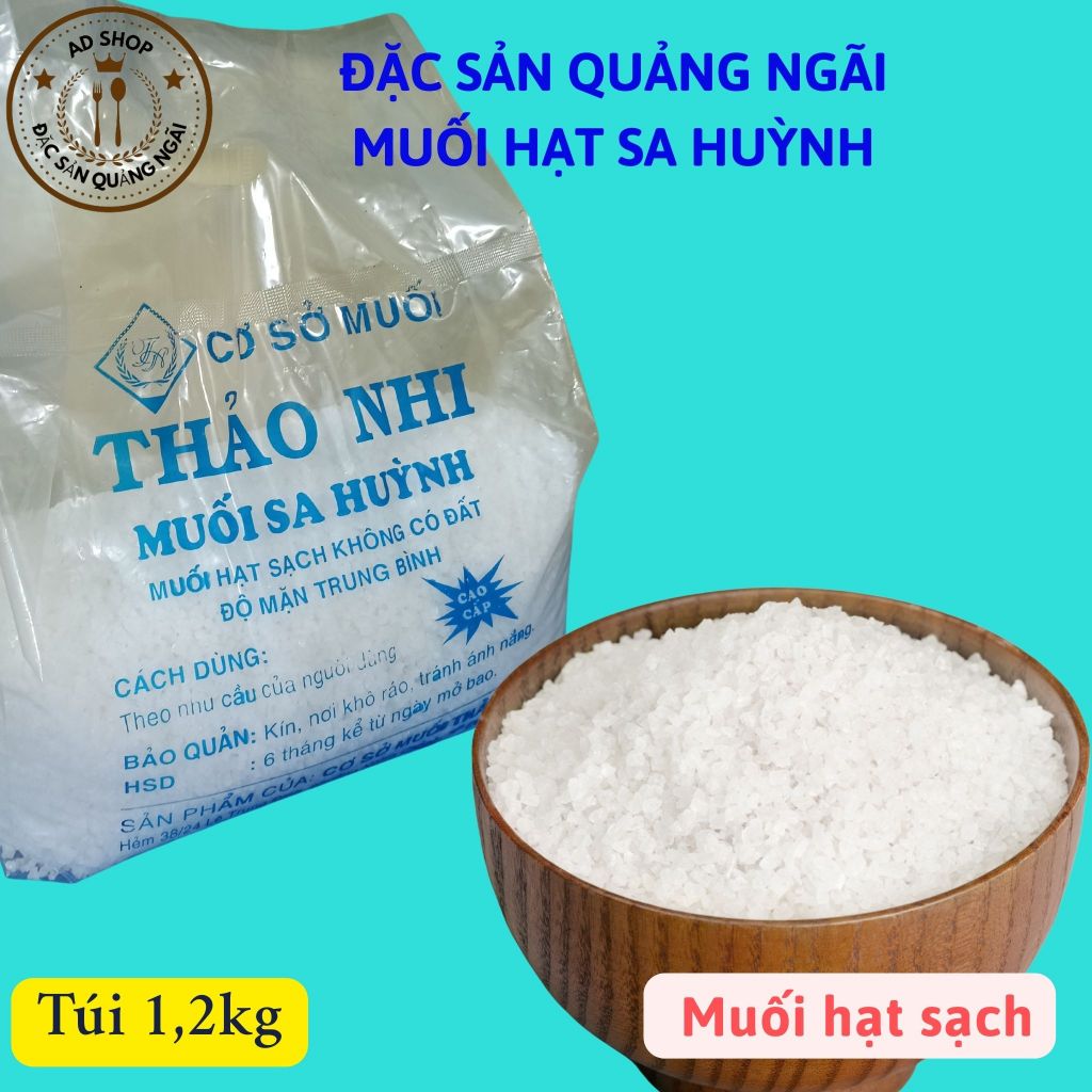 Túi 1200gr muối hạt biển Sa Huỳnh muối hạt thiên nhiên nhiều khoáng chất