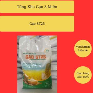 Gạo ST25 (Dẻo mềm, Ngọt cơm, Thơm nhiều). Bao 5kg Loại 1