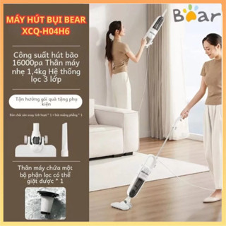 Máy hút bụi cầm tay Bear XCQ-H04H6 màu trắng lực hút khỏe tới 16000pa và 2 đầu hút đa năng mẫu mới nhất.