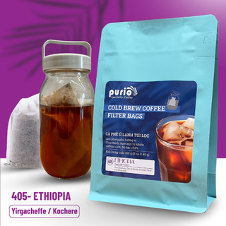   405  Cà phê Cold Brew Túi Lọc Ethiopia Yirgacheffe  5 túix40g  tiện lợi chua thanh - Purio Coffee 