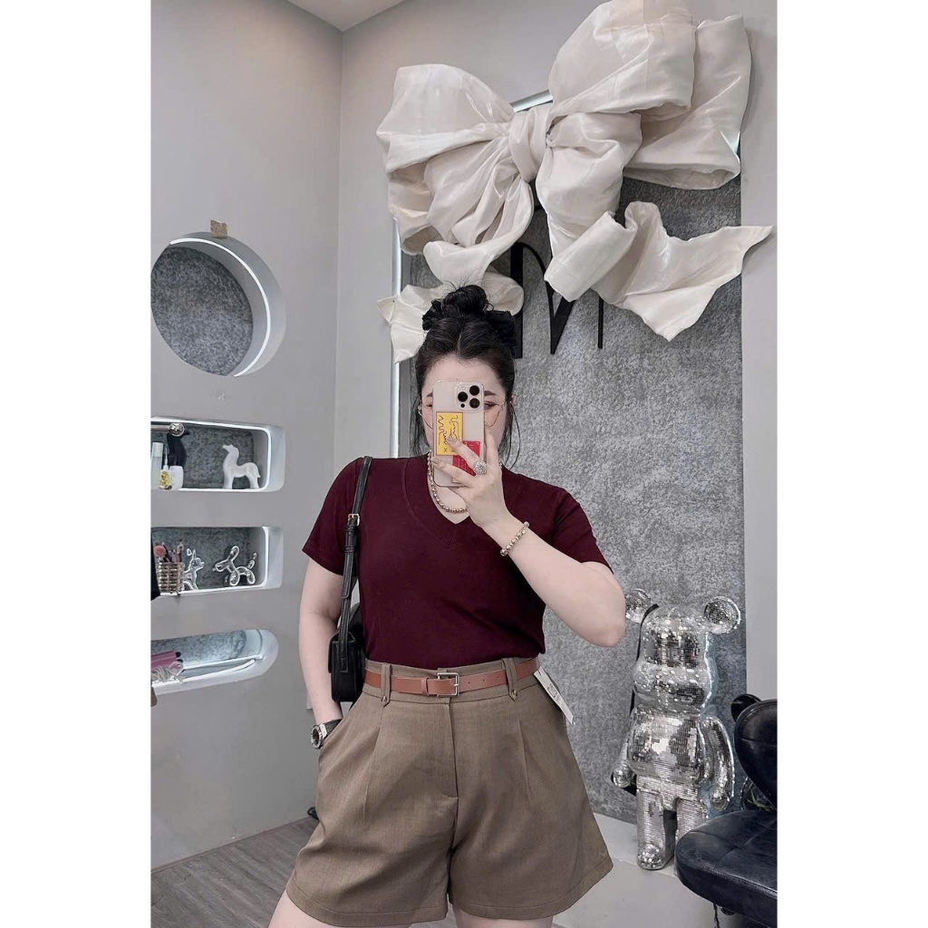 Áo Thun Nữ Bigsize 55–90kg Cổ Tim/Cổ Tròn Tay Ngắn Chất Borip Lụa Co Giãn Mềm Mại AT9006 – 2KJeans | BigBuy360 - bigbuy360.vn