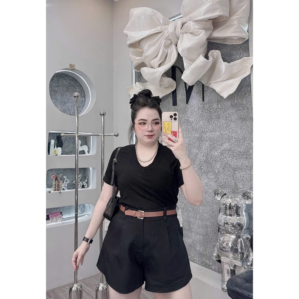 Áo Thun Nữ Bigsize 55–90kg Cổ Tim/Cổ Tròn Tay Ngắn Chất Borip Lụa Co Giãn Mềm Mại AT9006 – 2KJeans | BigBuy360 - bigbuy360.vn