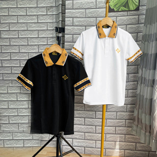  Áo thun nam POLO chất vỉ COTTON boy phố  in chữ đen trắng thoáng mát năng động 