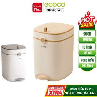 Thùng Rác ECOCO Đạp Chân E24194, Bật Rác Cao Cấp 8L,12L Nắp Kín, Chống Mùi, 2 Chế Độ Mở Hiện Đại