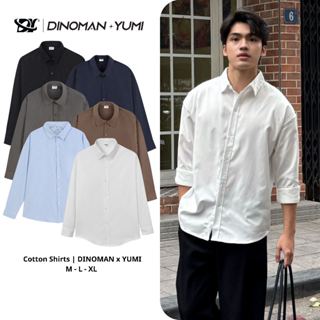 Áo Sơ Mi Dài Tay Nam Nữ Dinoman x Yumi Chất Liệu Cotton Thấm Hút Tốt Mềm Form Oversize Nam Nữ Unisex Trẻ Trung - SM011